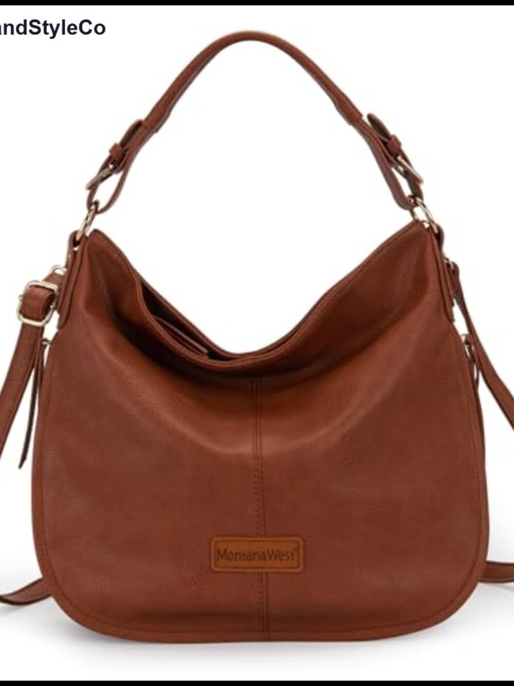 Vegan Leather Hobo Shoulder Bag Expandable Crossbody Purse